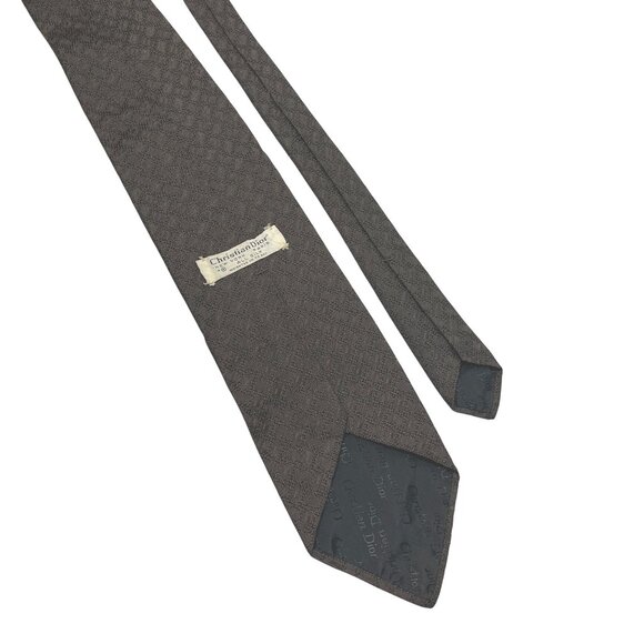 VTG  60's  Christian Dior 100% Silk Tie  Wide Mossy Green Geometric‎ Collectible - Picture 5 of 7